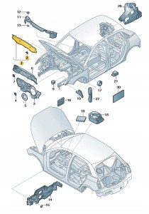 Wytłumienie maski silnika 8X0863825 Oryginalny OE