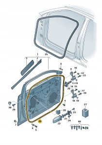 Zewnętrzna uszczelka drzwi (samoprzylepn 80A837911G Oryginalny OE