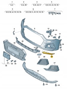Przedni spoiler czerń satynowa 82A8070629B9 Oryginalny OE