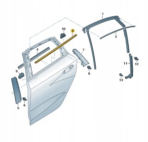 Uszczelka zgarniająca z listwą ozdobną c 8Y0839475ET94 Oryginalny OE
