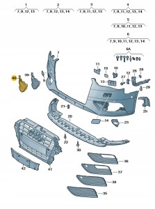 Kratka 8V3807682A9B9 Oryginalny OE