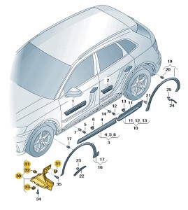 Spoiler koła 80A853888H Oryginalny OE