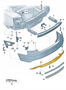 Spojler czerń satynowa 8T080752101C Oryginalny OE