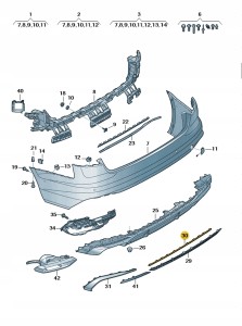 Listwa ozdobna czerń błyszcząca 8W0853551CT94 Oryginalny OE