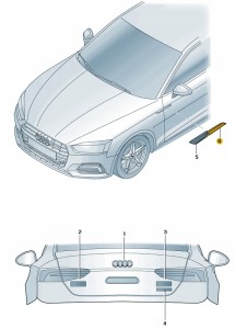 Przesłona chrom/czarny z połyskiem 8W6853603APUZ Oryginalny OE