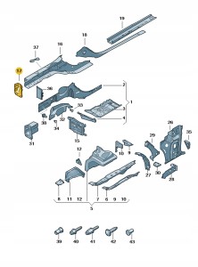 Mocowanie pochłaniacza energii 8R0805678 Oryginalny OE