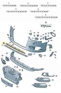 Siatka czerń satynowa 8V58076479B9 Oryginalny OE