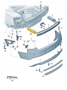 Wspornik uchwytu zderzaka 8K0807331B Oryginalny OE
