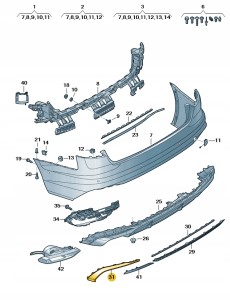 Listwa ozdobna czerń błyszcząca 8W0853555T94 Oryginalny OE