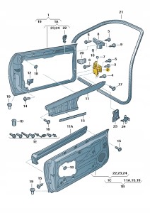 Zawias drzwiowy 8E0831411E Oryginalny OE
