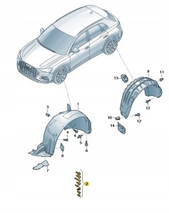 Zestaw elementów mocujących do osłony 83A098629 Oryginalny OE