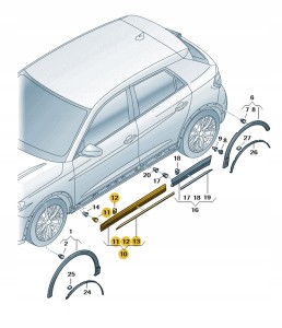Nakładka drzwi antracyt 83A8539594W3 Oryginalny OE