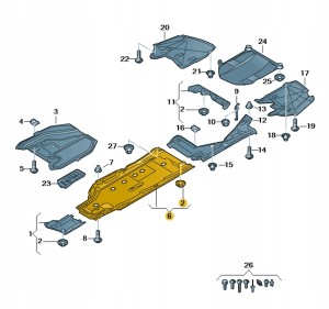 Osłona podłogi 8W6825207D Oryginalny OE