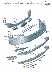 Listwa ozdobna alu standard 8W68535563Q7 Oryginalny OE