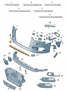 Siatka czerń satynowa 8V38076479B9 Oryginalny OE