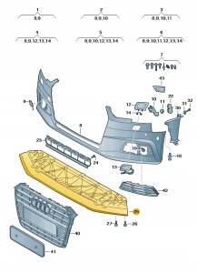 Element zamykający 8W0807611 Oryginalny OE