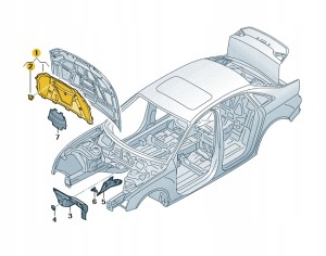 Wytłumienie maski silnika 8W0863825B Oryginalny OE