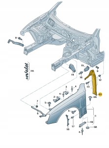 Element zamykajacy 8K0821111C Oryginalny OE