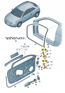 Zawias drzwiowy 8K0831402E Oryginalny OE