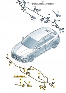 Wiązka elektryczna zderzaka 8Y0971085A Oryginalny OE
