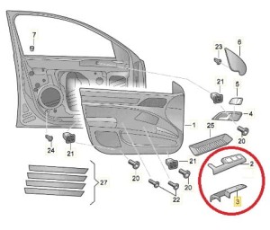 Uchwyt, Rączki drzwi przednich Skoda Superb II zestaw