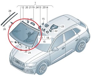 Szyba przednia czołowa Audi Q5 80A 80A845099JNVB