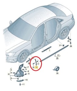Nakładka ochronna nadkola lewa Audi A4 8W0853823B