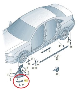 Spoiler lewy Audi A4 A5 8W0853833