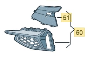 Oryginalna lewa kratka zderzaka AUDI A7 4K 4K8807647A 9B9