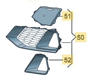 Oryginalna lewa kratka zderzaka AUDI A7 4K 4K8807647C 3FZ