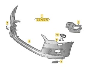 Poszycie zderzaka zderzak przedni Audi A6 Allroad 4A 4K0807065F