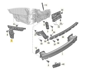 Ślizg zderzaka tył prawy Audi RS6 4K9807454B