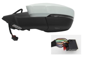Lusterko zewnętrzne lewe białe Skoda Superb 3V - 11 Pin  3V0857933 