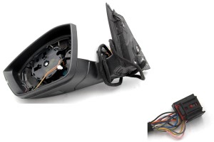 Lusterko zewnętrzne lewe białe Skoda Superb 3V - 16 Pin  3V0857933  